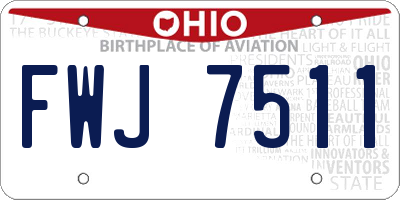 OH license plate FWJ7511