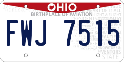 OH license plate FWJ7515