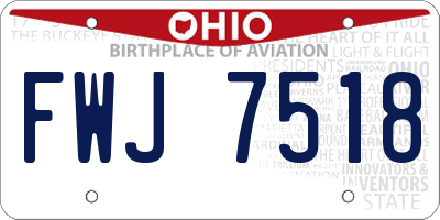 OH license plate FWJ7518