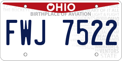 OH license plate FWJ7522