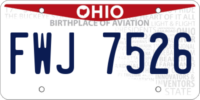OH license plate FWJ7526