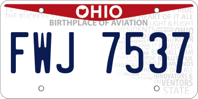 OH license plate FWJ7537
