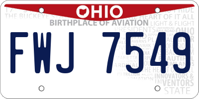 OH license plate FWJ7549