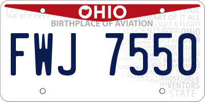 OH license plate FWJ7550