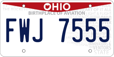 OH license plate FWJ7555