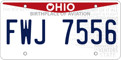 OH license plate FWJ7556