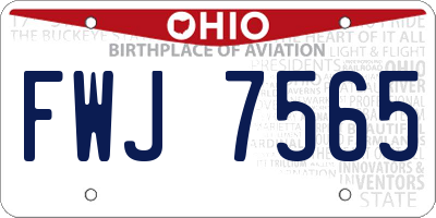 OH license plate FWJ7565