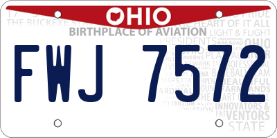 OH license plate FWJ7572