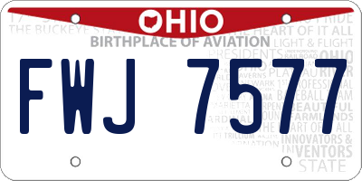 OH license plate FWJ7577