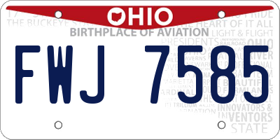 OH license plate FWJ7585