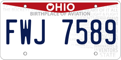 OH license plate FWJ7589