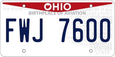 OH license plate FWJ7600