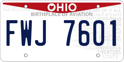 OH license plate FWJ7601