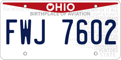 OH license plate FWJ7602