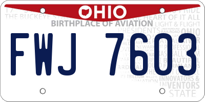 OH license plate FWJ7603