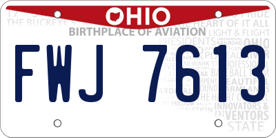 OH license plate FWJ7613