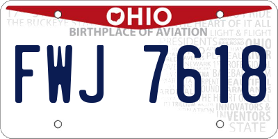 OH license plate FWJ7618