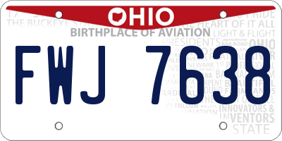 OH license plate FWJ7638