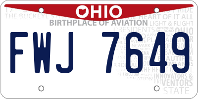 OH license plate FWJ7649