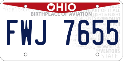 OH license plate FWJ7655