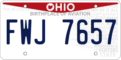 OH license plate FWJ7657