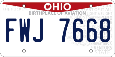 OH license plate FWJ7668