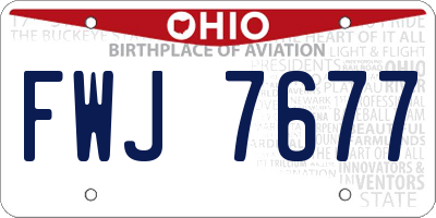 OH license plate FWJ7677