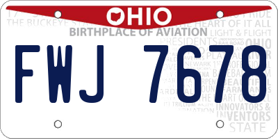 OH license plate FWJ7678