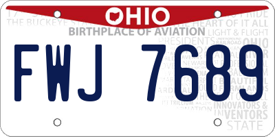 OH license plate FWJ7689