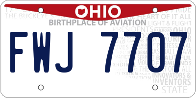 OH license plate FWJ7707