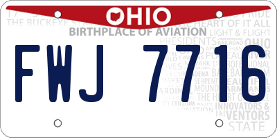OH license plate FWJ7716