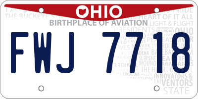 OH license plate FWJ7718