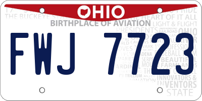 OH license plate FWJ7723
