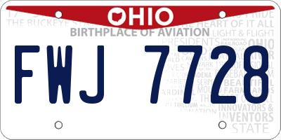 OH license plate FWJ7728