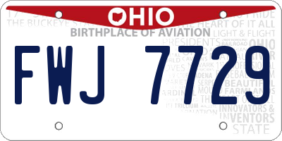 OH license plate FWJ7729