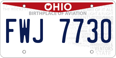 OH license plate FWJ7730