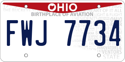 OH license plate FWJ7734