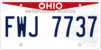 OH license plate FWJ7737