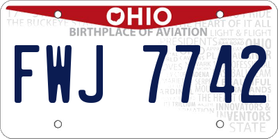 OH license plate FWJ7742