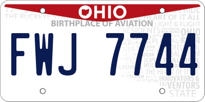 OH license plate FWJ7744