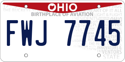 OH license plate FWJ7745