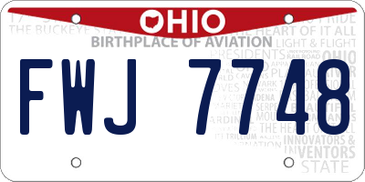 OH license plate FWJ7748