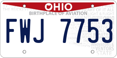 OH license plate FWJ7753