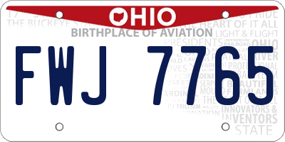 OH license plate FWJ7765