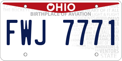OH license plate FWJ7771