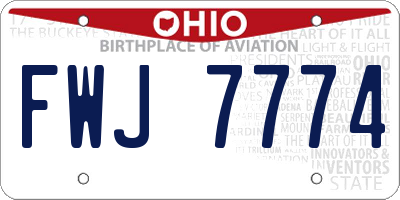 OH license plate FWJ7774