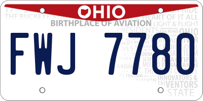 OH license plate FWJ7780