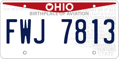 OH license plate FWJ7813