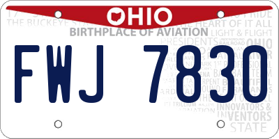 OH license plate FWJ7830