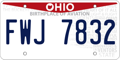 OH license plate FWJ7832